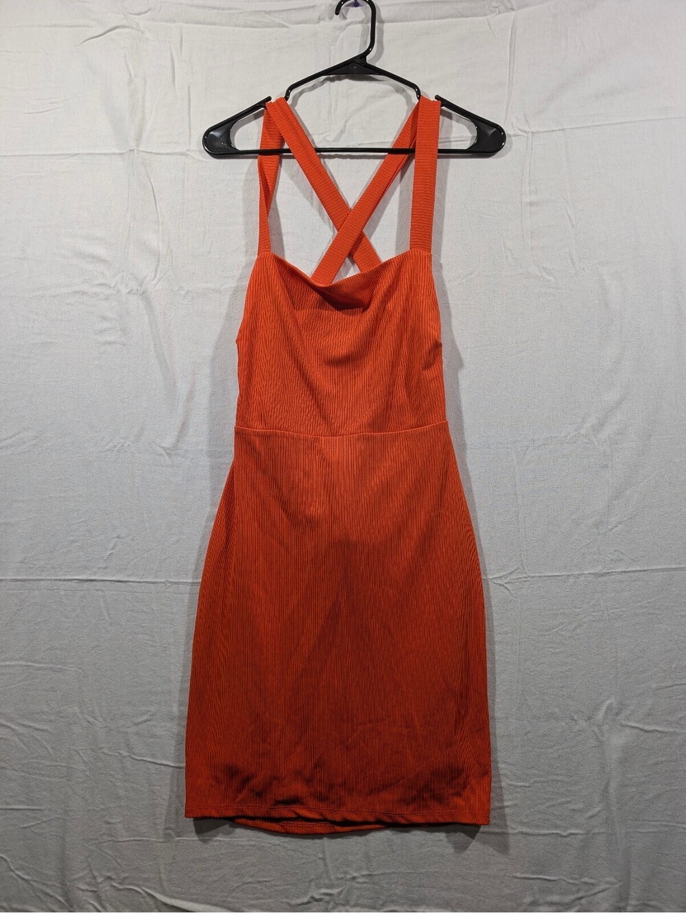 NWT HelloMiss, bodycon mini dress, Rust Orange, Size Large